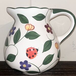 Style-Eyes by Baum Brothers "Butterfly Garden” Ceramic‎ Pitcher 2-1/2 Qt